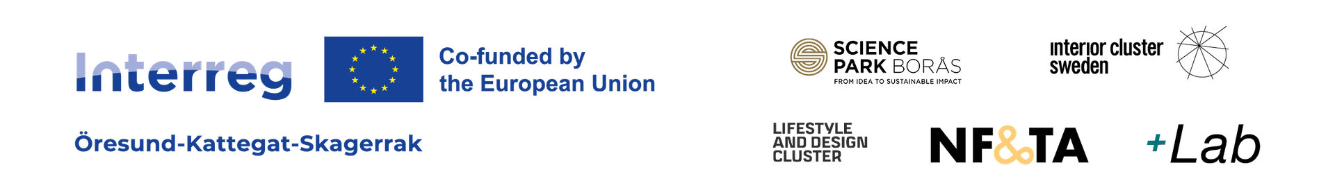 Partner logos - Interreg, European Union, Science Park Borås, and others
